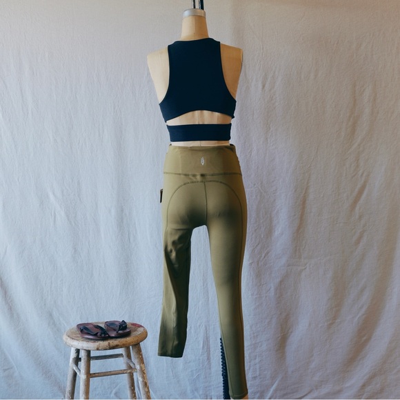 Free People Movement Breathe Deeper Leggings in Dusted Military - Picture 10 of 12